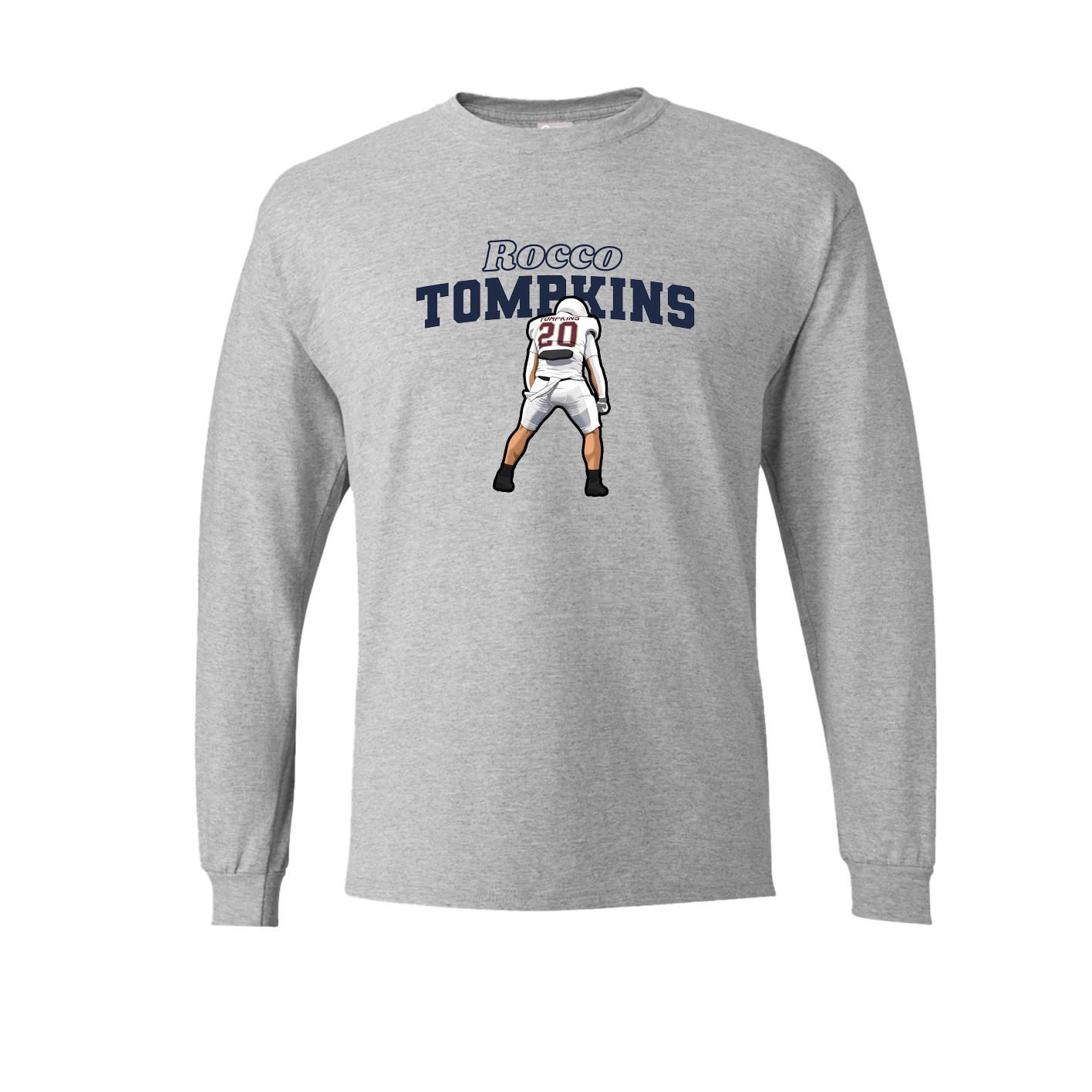 Long Sleeve Tee — Name Arch in Grey