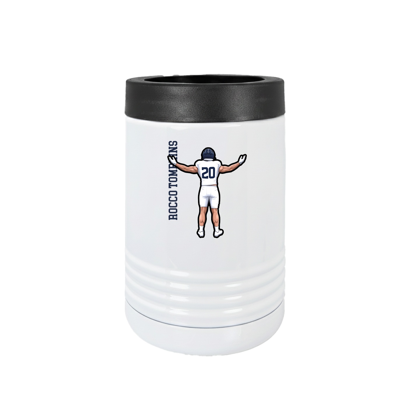 Beverage Holder — Name Vertical in White