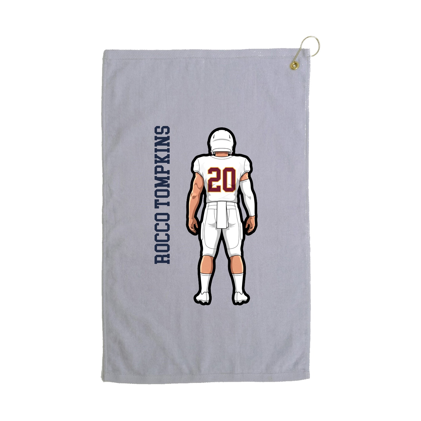 Golf Towel — Name Vertical in Grey