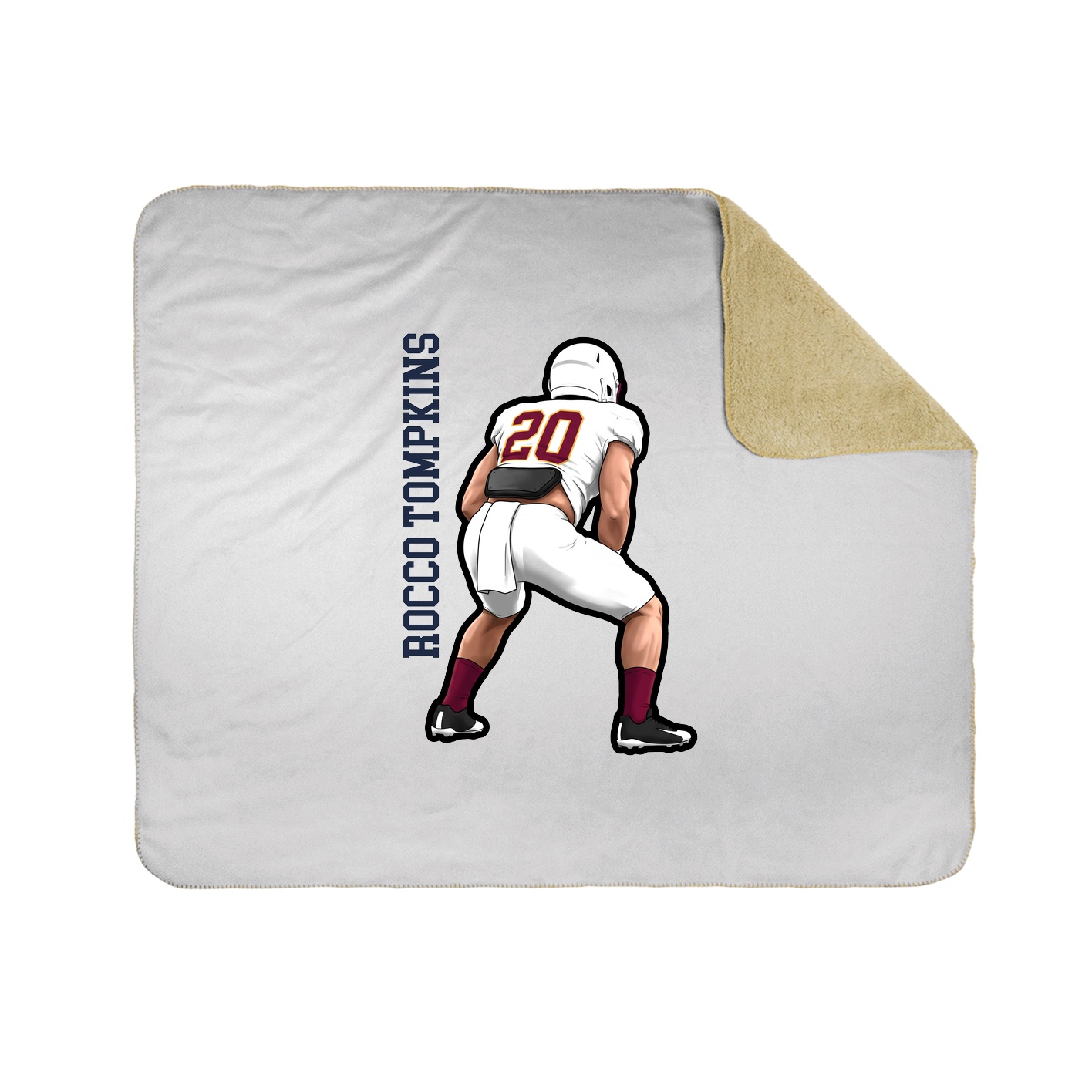 Throw Blanket — Name Vertical in White