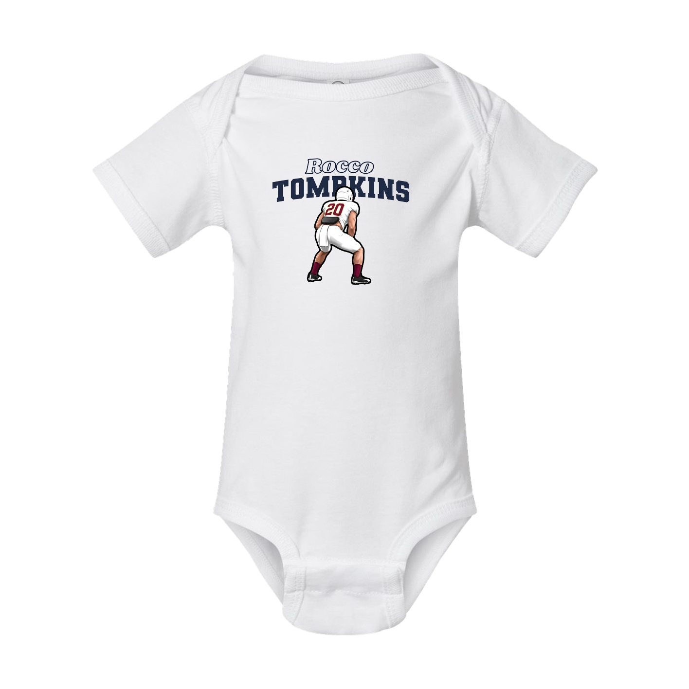 Baby Onesie — Name Arch in White