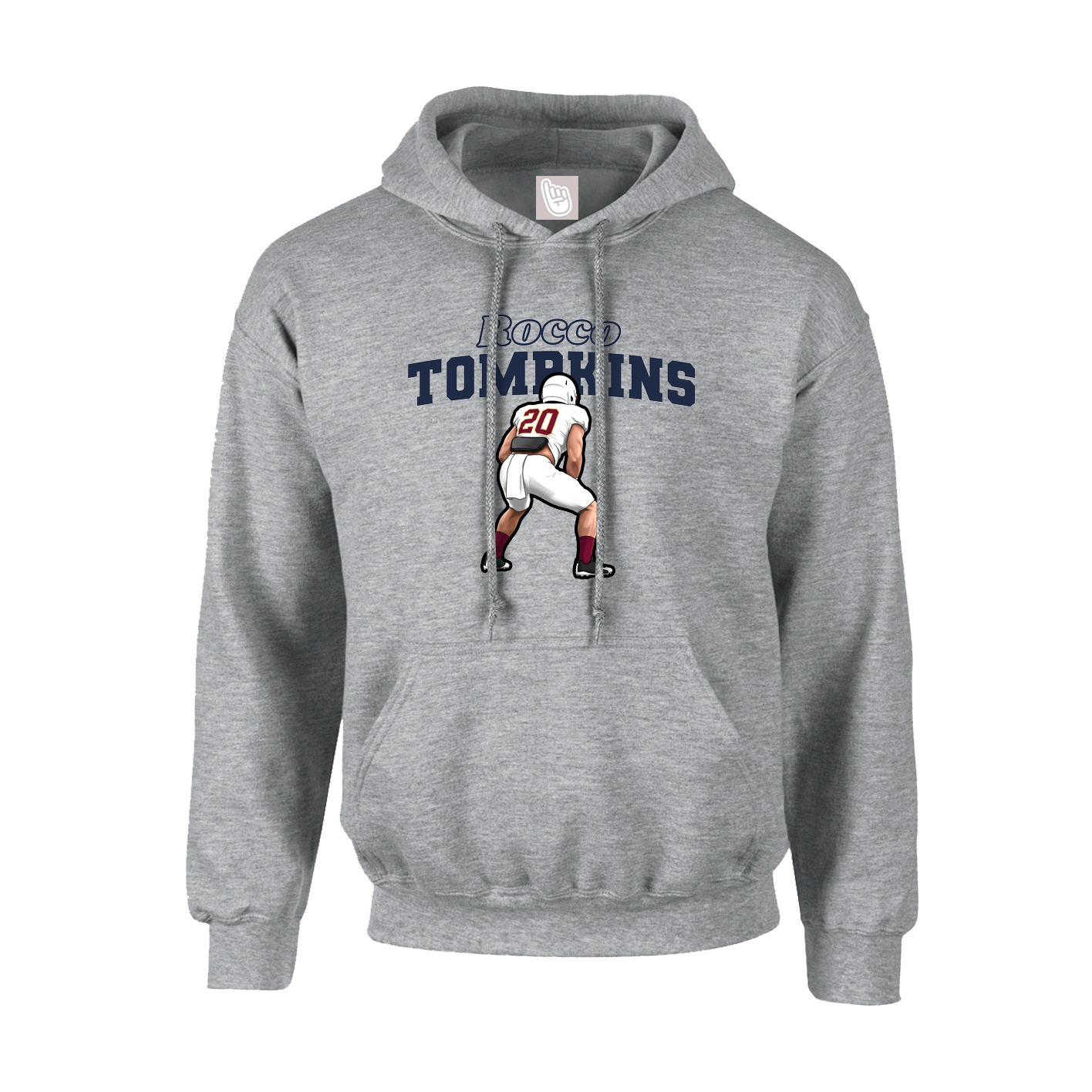 Hoodie — Name Arch in Grey