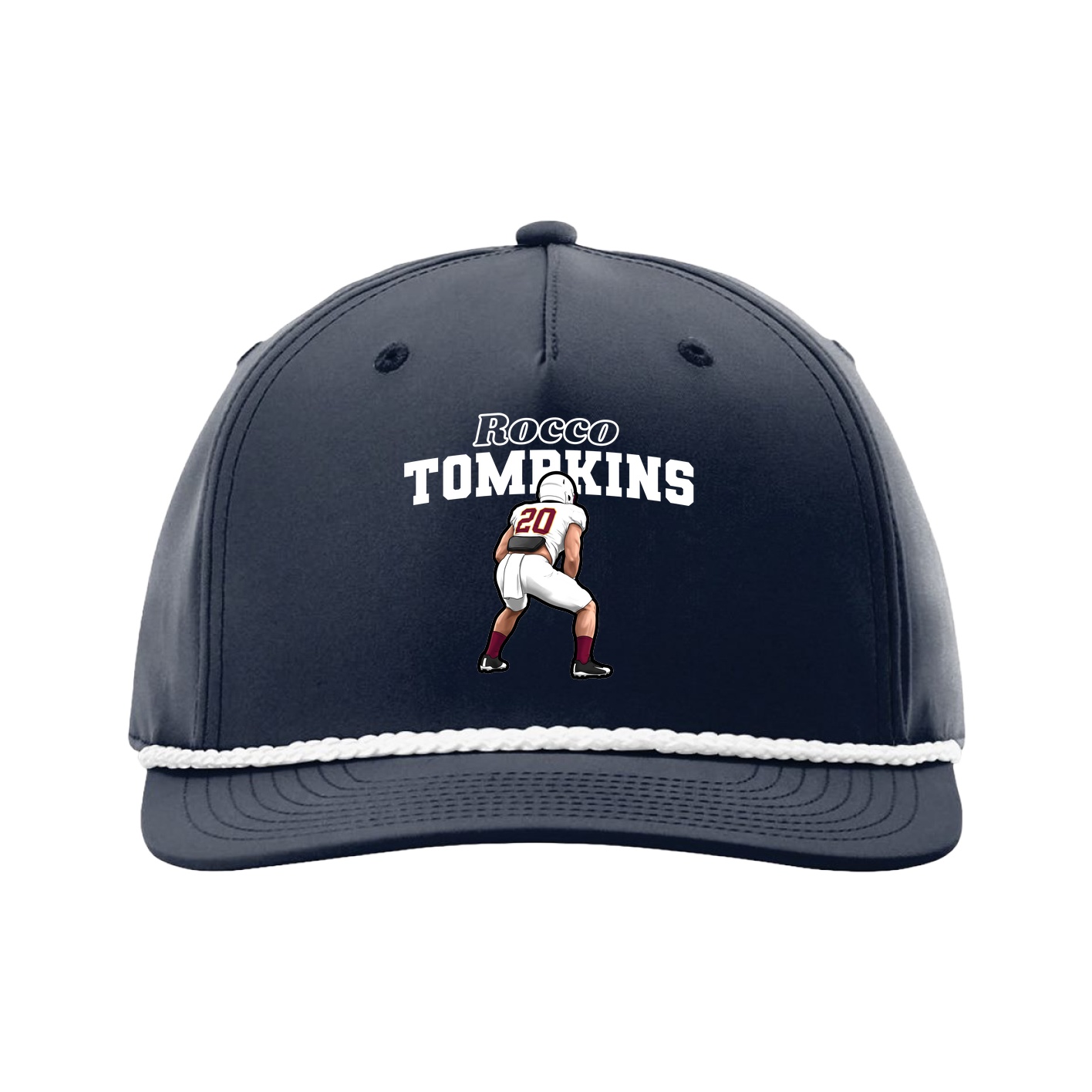 Five-Panel Classic Rope Cap — Name Arch in Navy