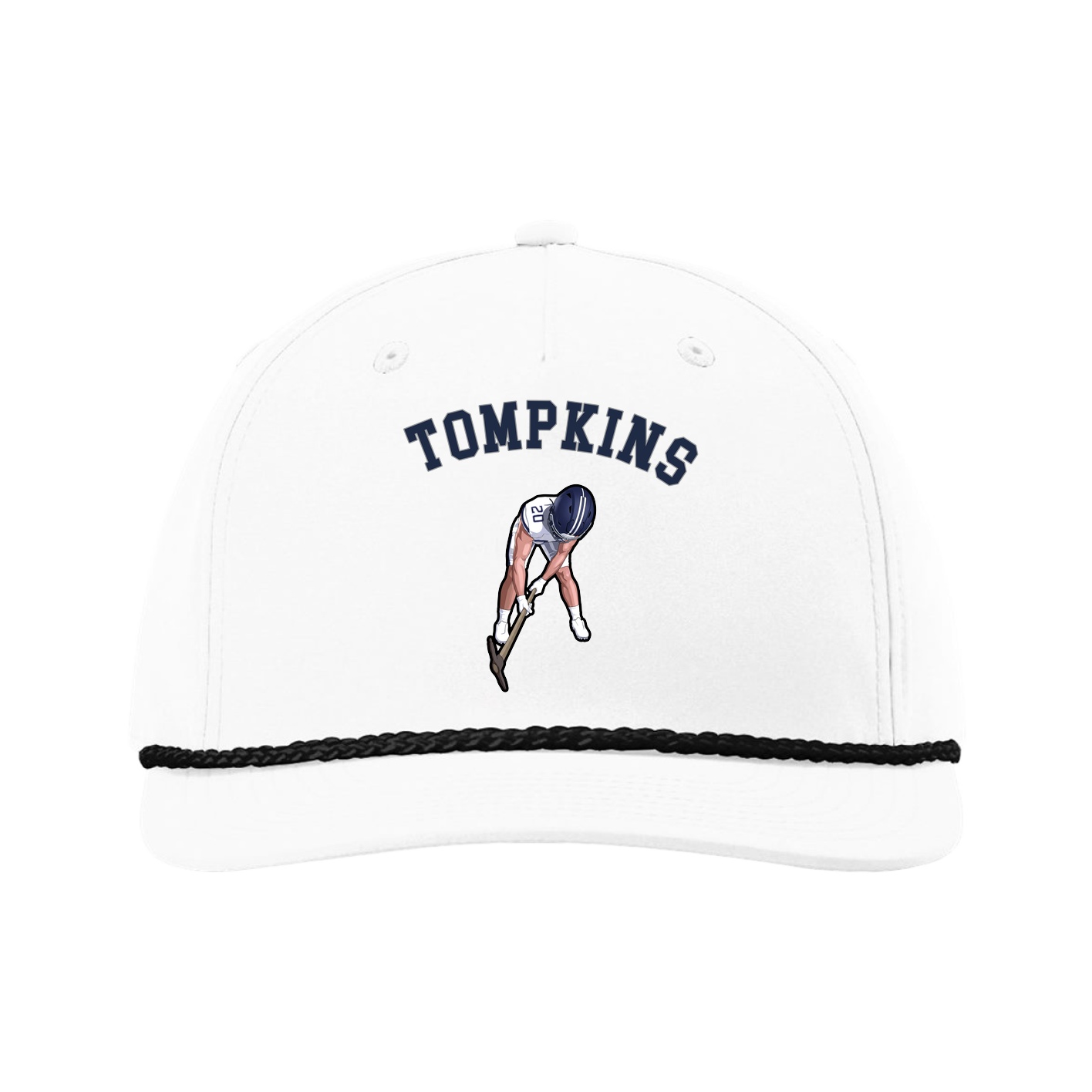 Five-Panel Classic Rope Cap — Shirsey Arch in White