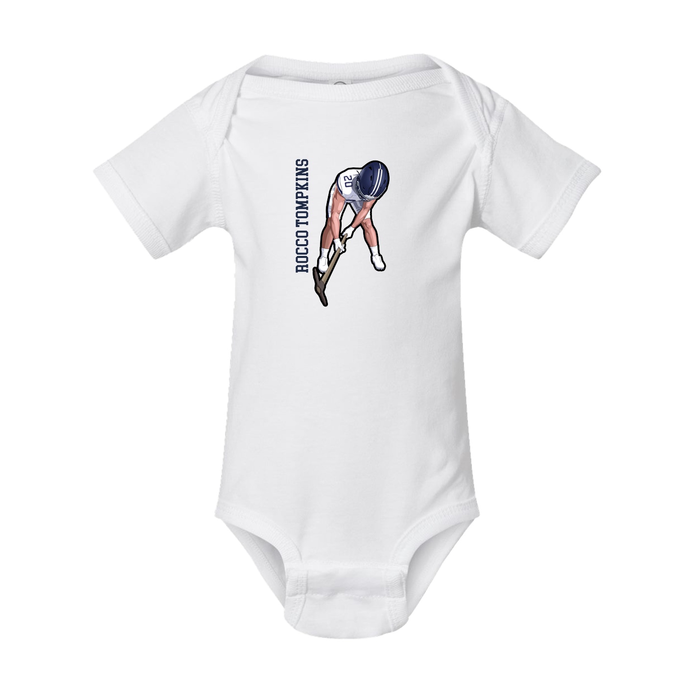 Baby Onesie — Name Vertical in White
