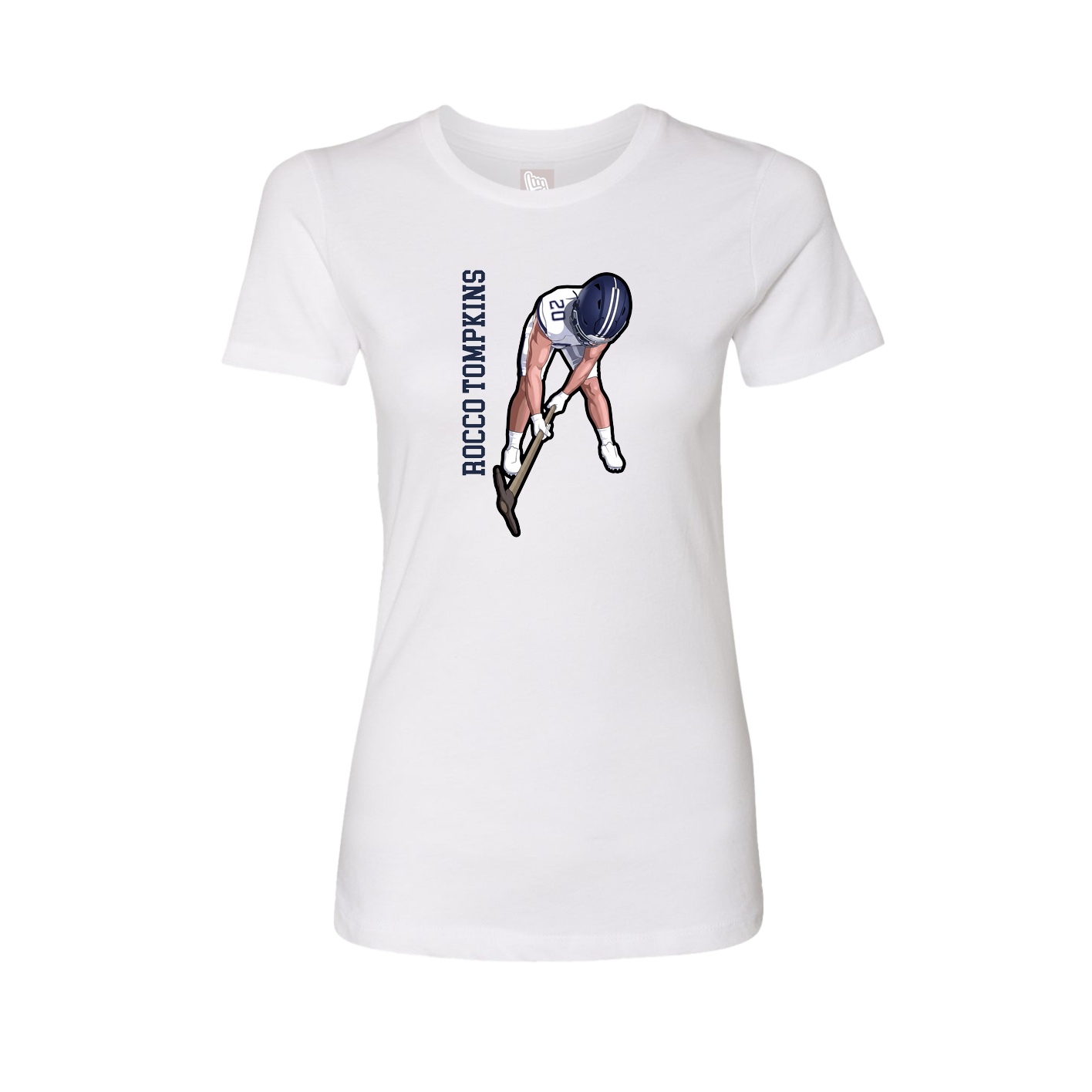 Womens Tee — Name Vertical in White