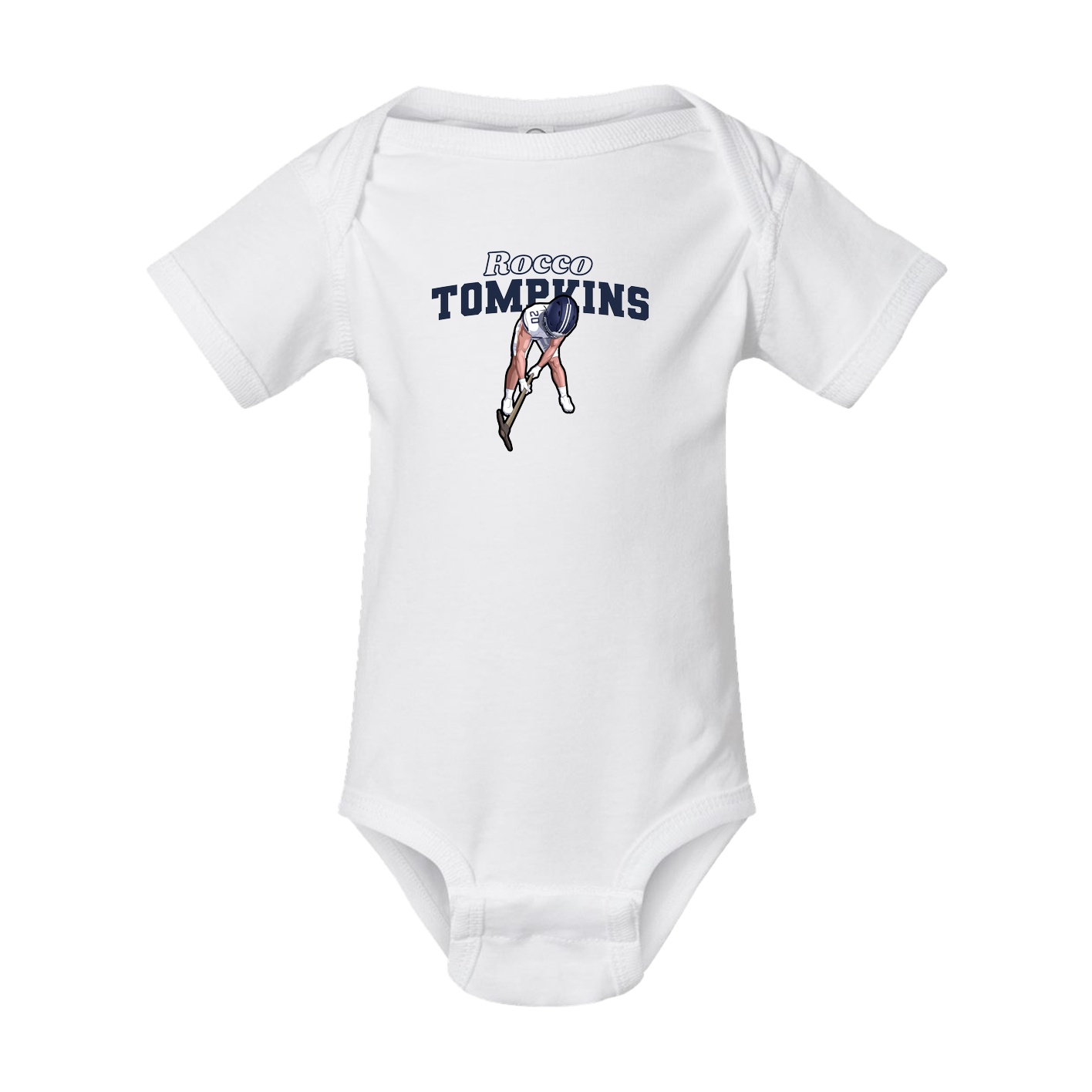 Baby Onesie — Name Arch in White