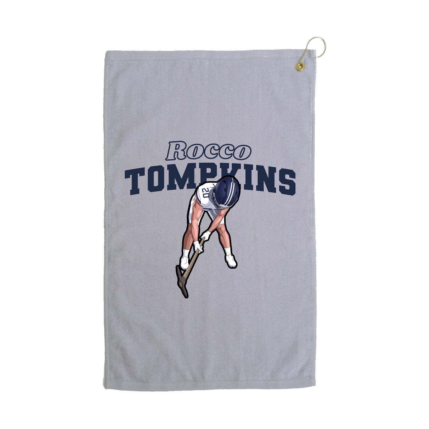 Golf Towel — Name Arch in Grey