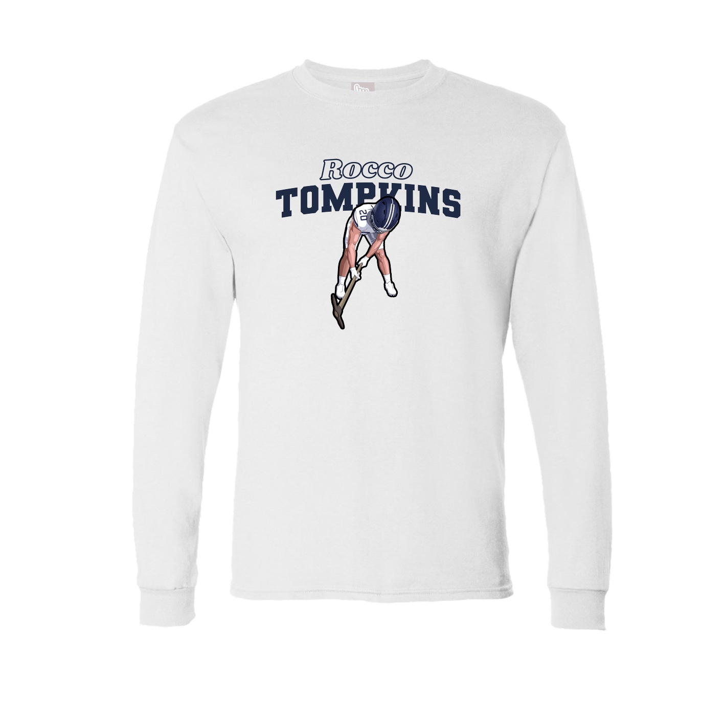 Long Sleeve Tee — Name Arch in White