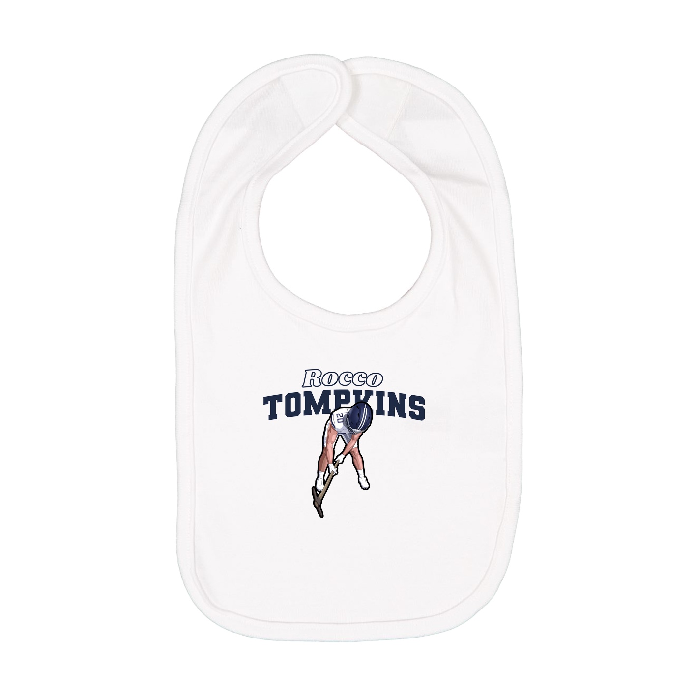 Infant Bib — Name Arch in White