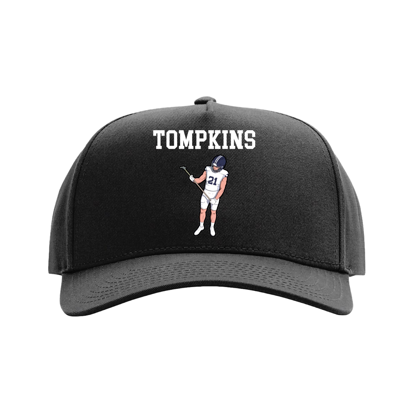 Full Fabric Five-Panel Champ Cap — Shirsey in Black
