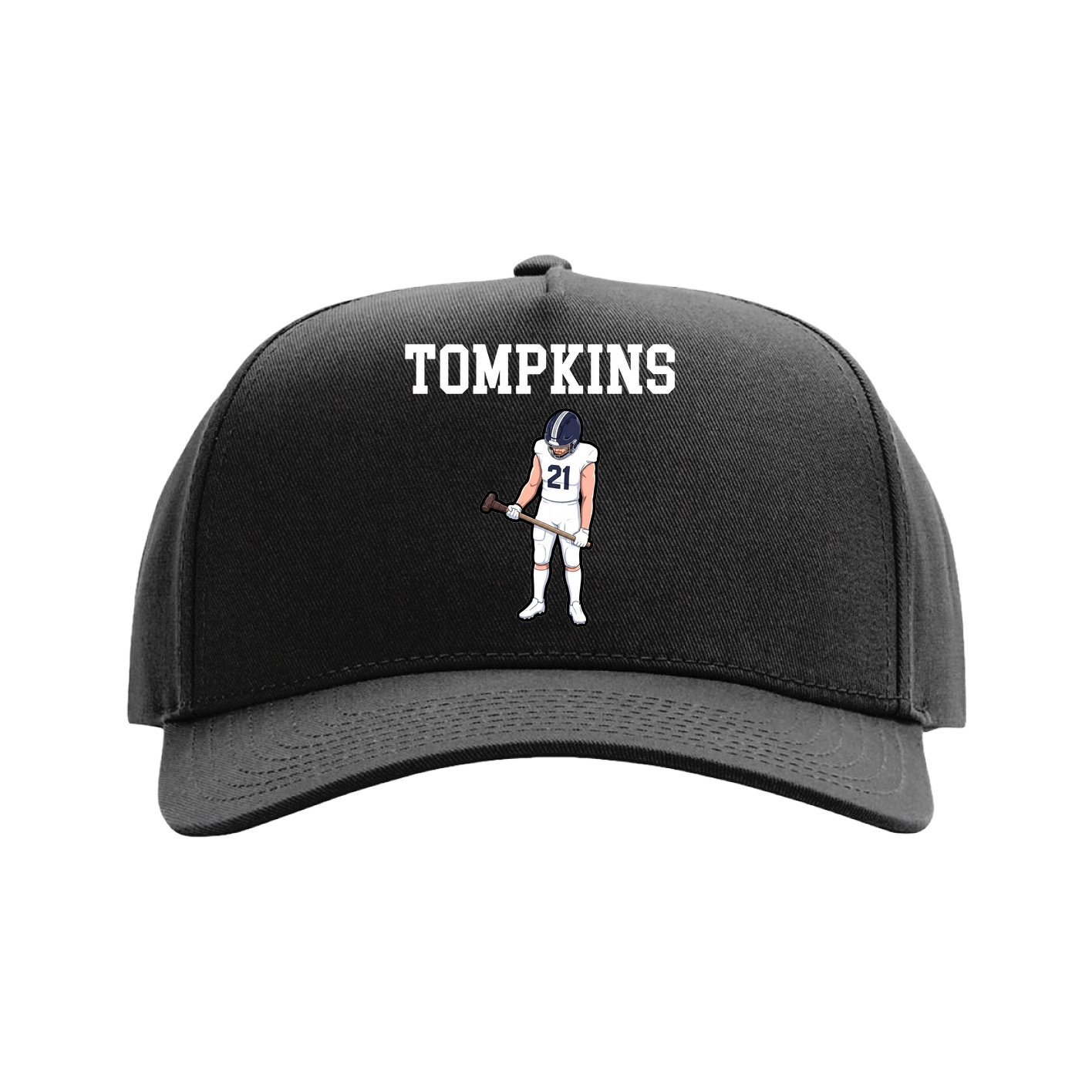 Full Fabric Five-Panel Champ Cap — Shirsey in Black