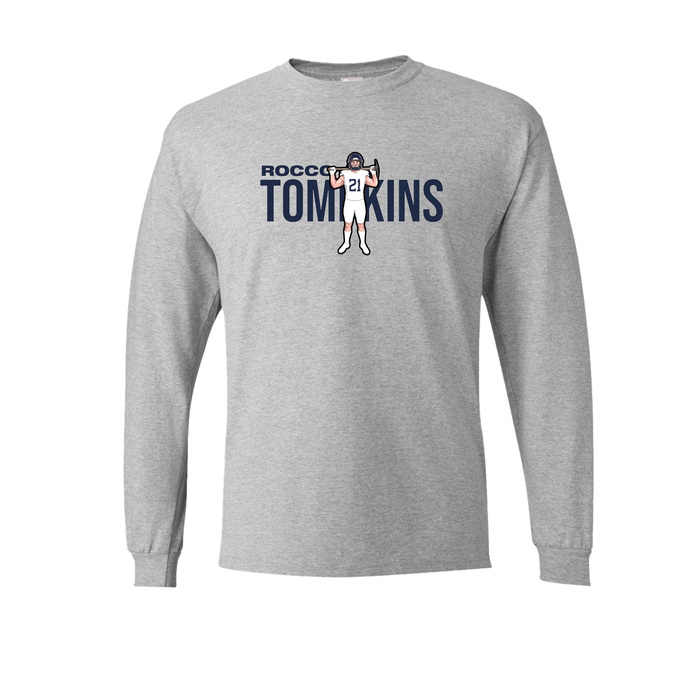 Long Sleeve Tee — Player Name in Grey