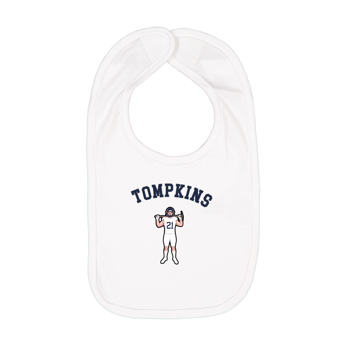 Infant Bib — Shirsey Arch in White