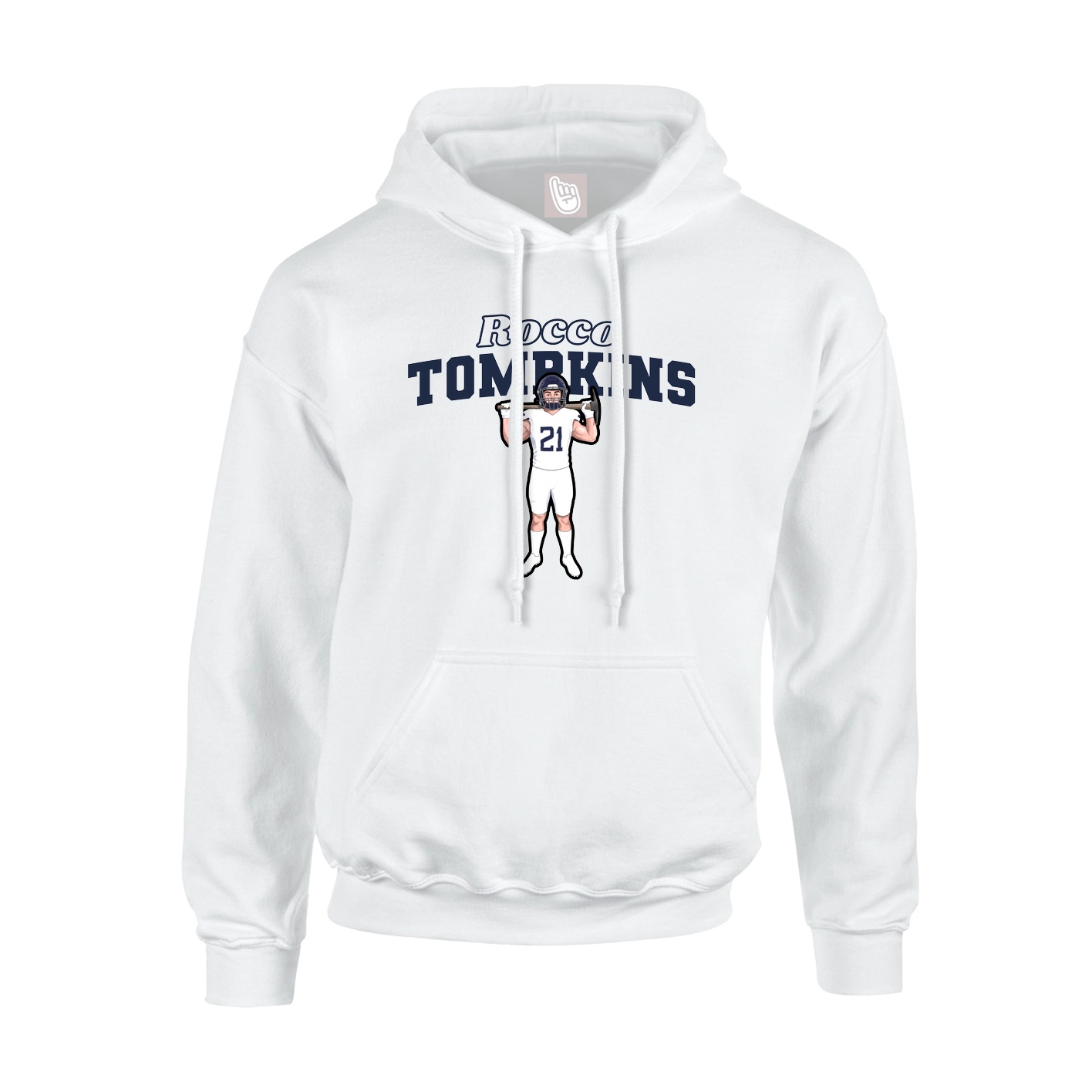 Hoodie — Name Arch in White