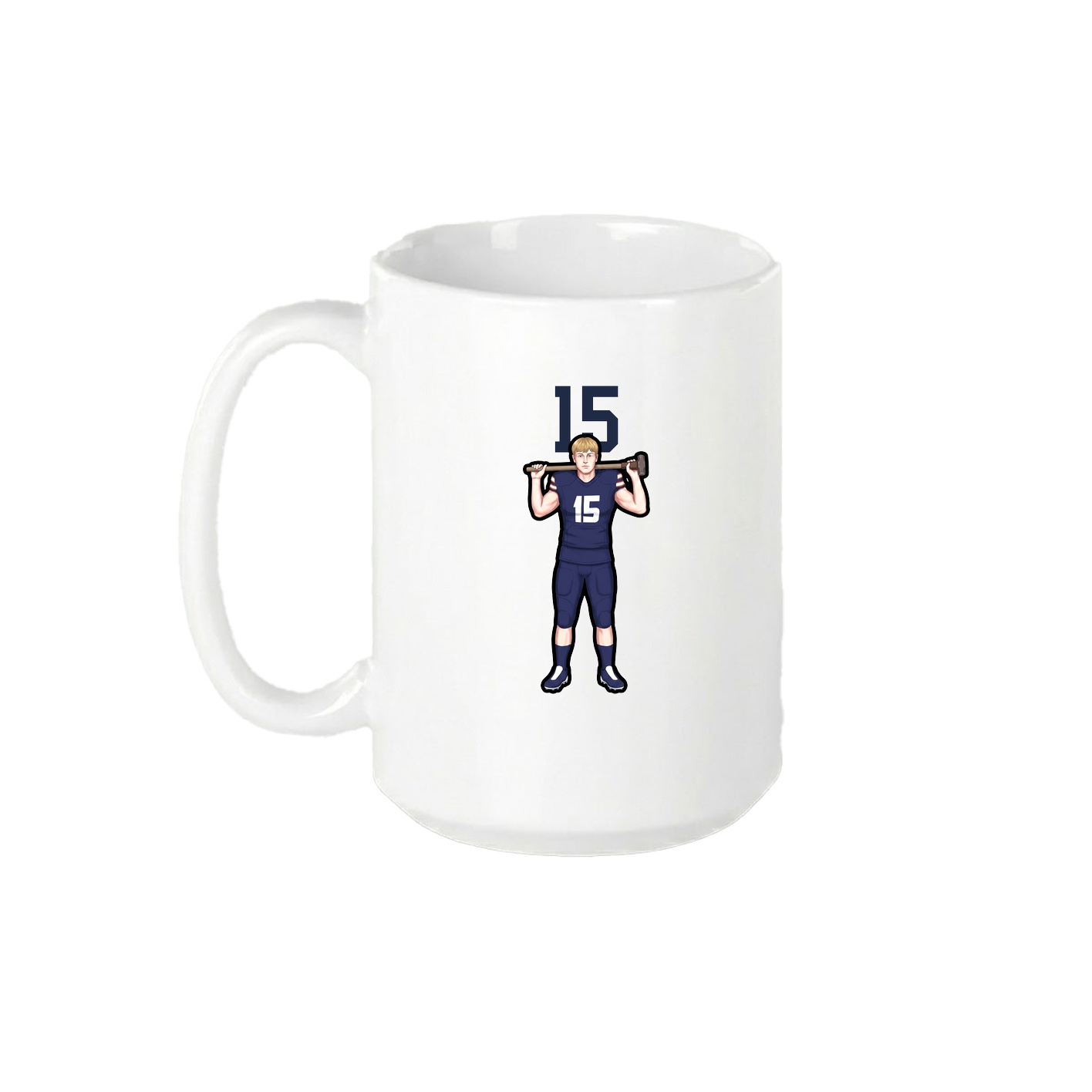15oz Coffee Mug — Number Top in White