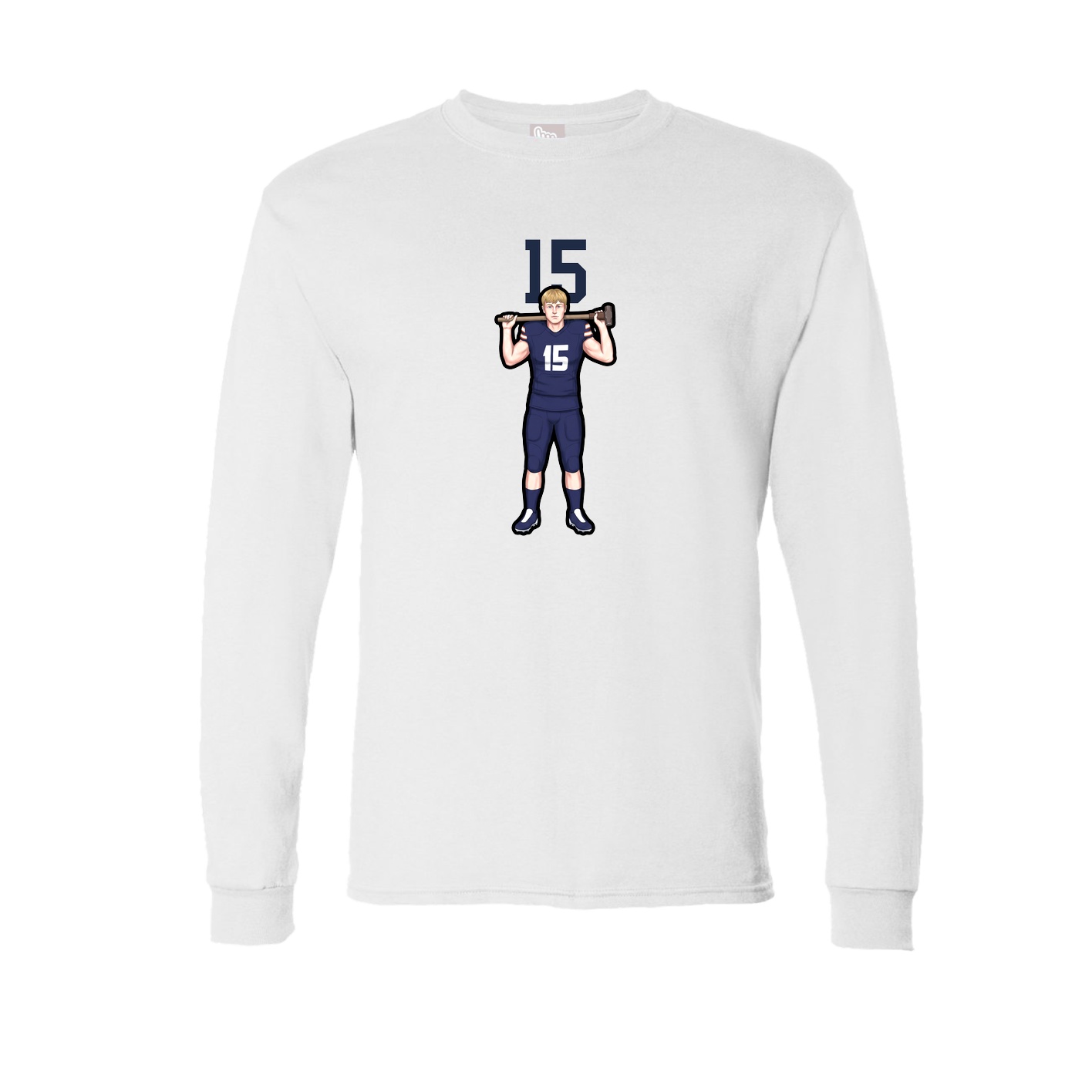 Long Sleeve Tee — Number Top in White