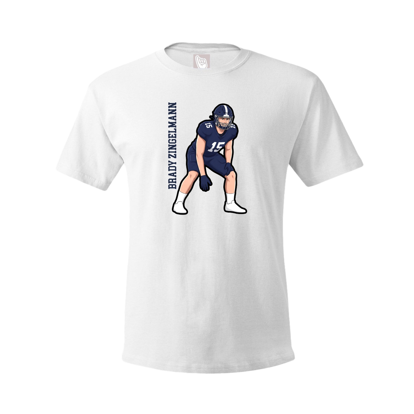 Tee — Name Vertical in White