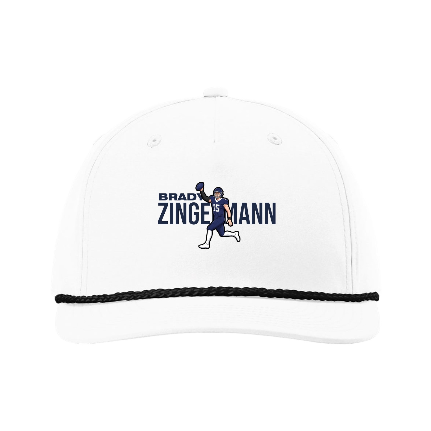 Five-Panel Classic Rope Cap — Player Name in White