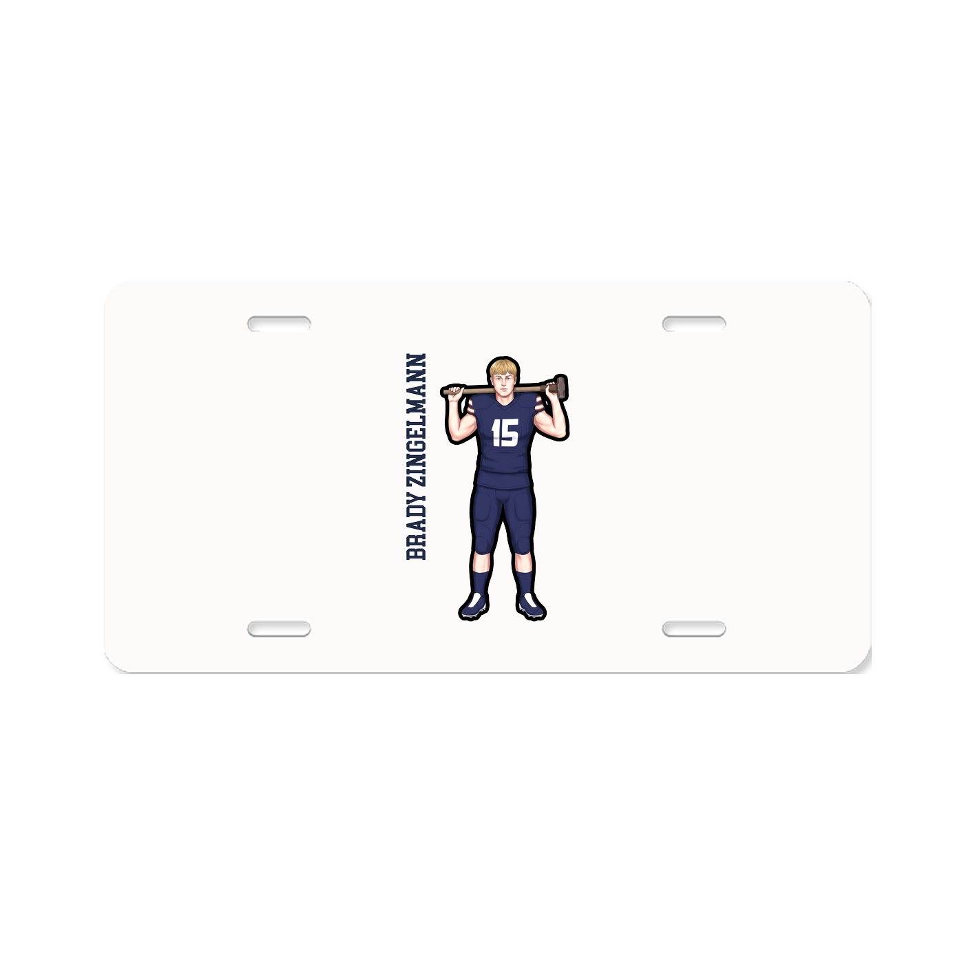 License Plate — Name Vertical in Classic