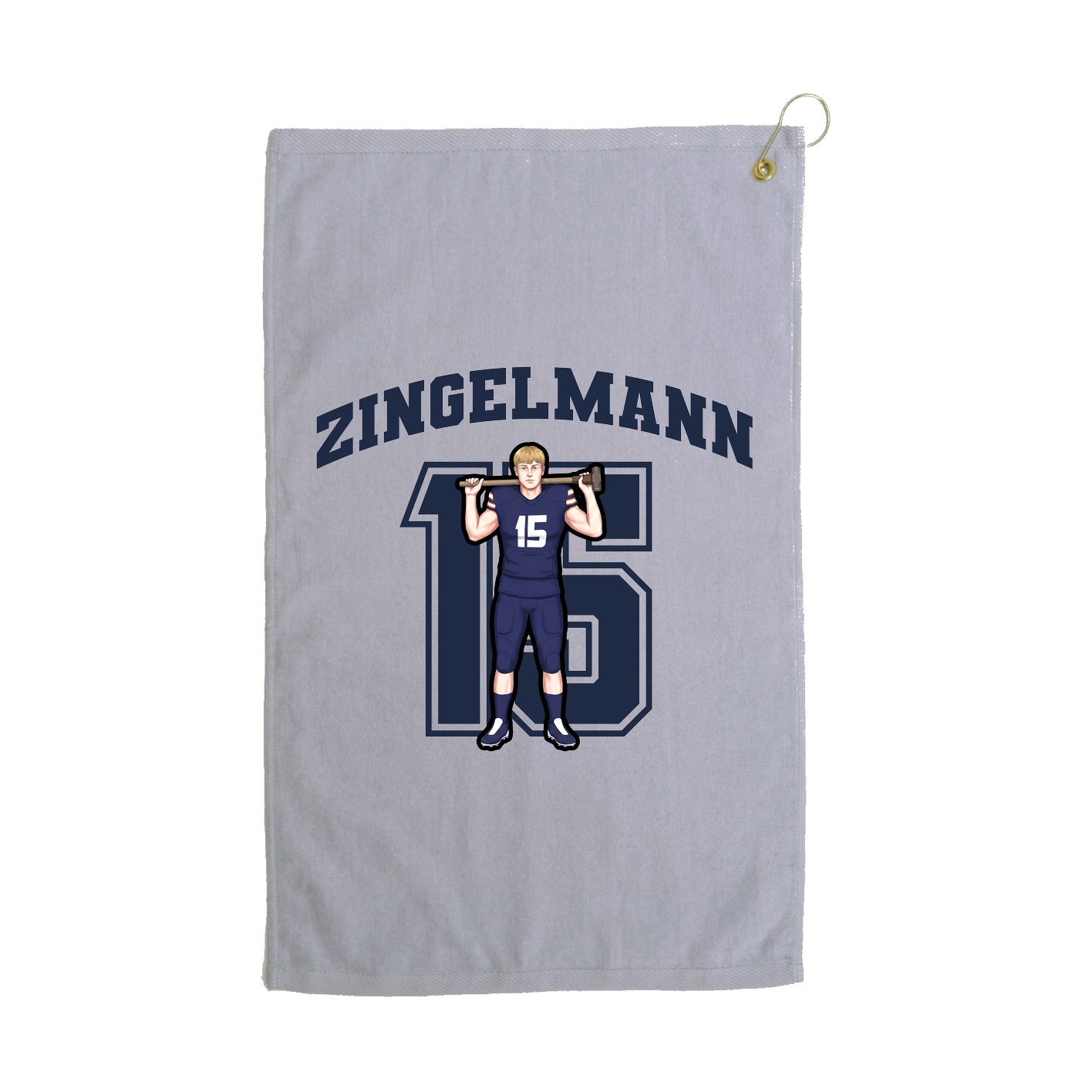 Golf Towel — Number in Grey