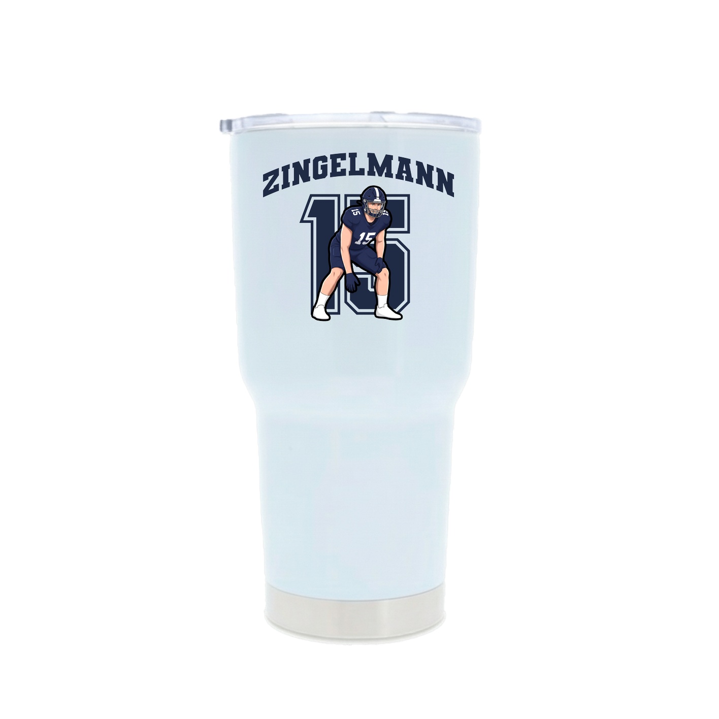 30oz Stainless Steel Tumbler — Number in White