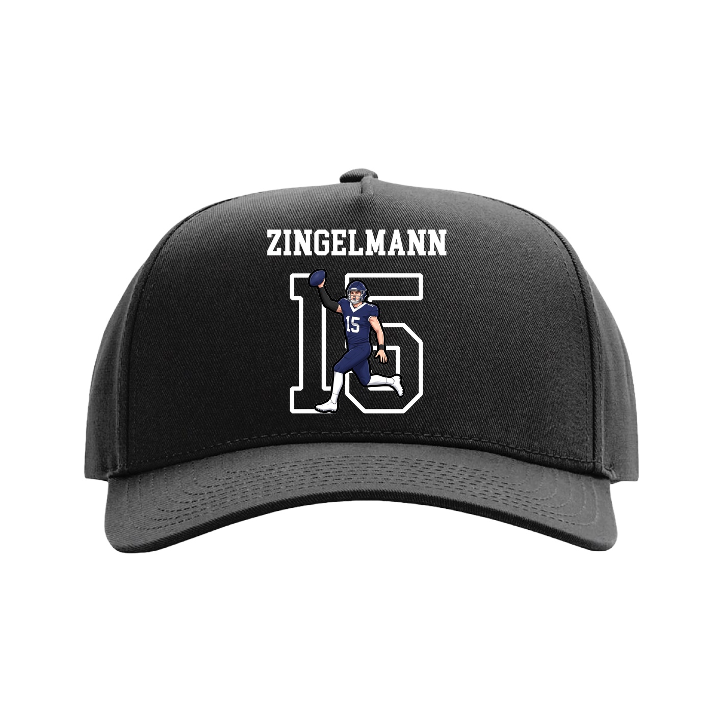 Full Fabric Five-Panel Champ Cap — Shirsey in Black