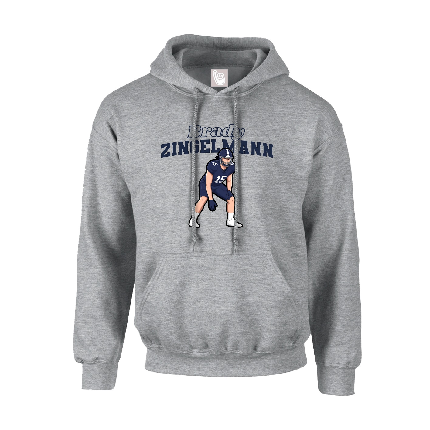 Youth Hoodie — Name Arch in Grey