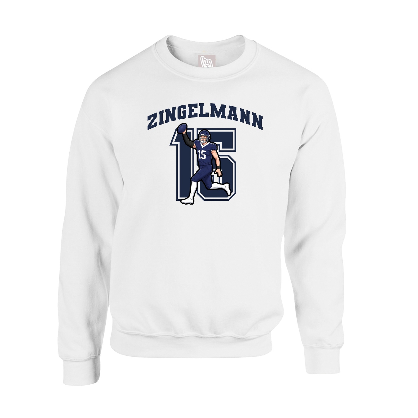 Fleece Crew — Number in White