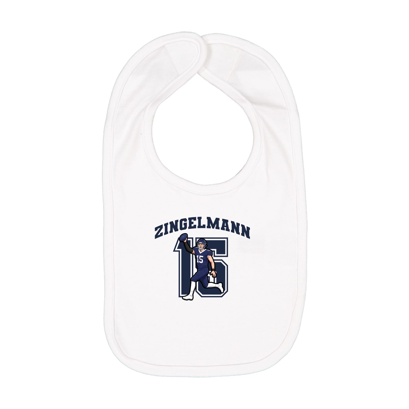 Infant Bib — Number in White