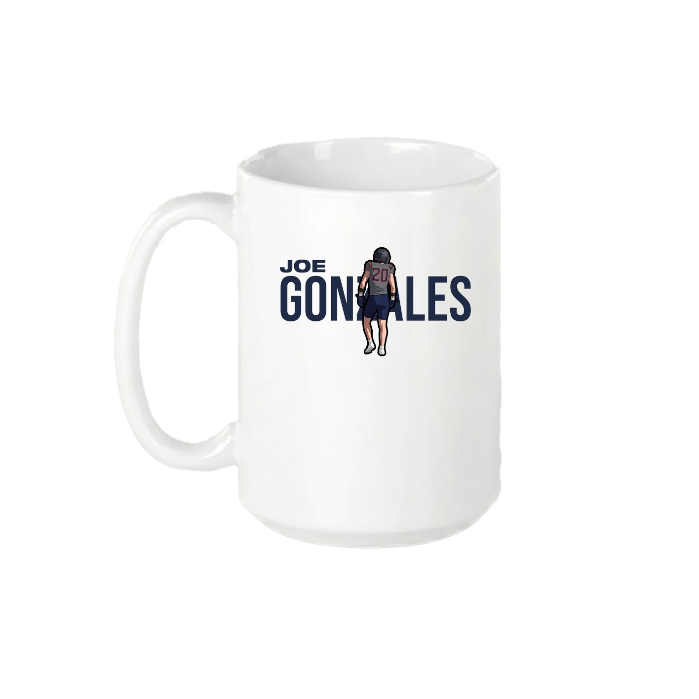 15oz Coffee Mug — Player Name in White