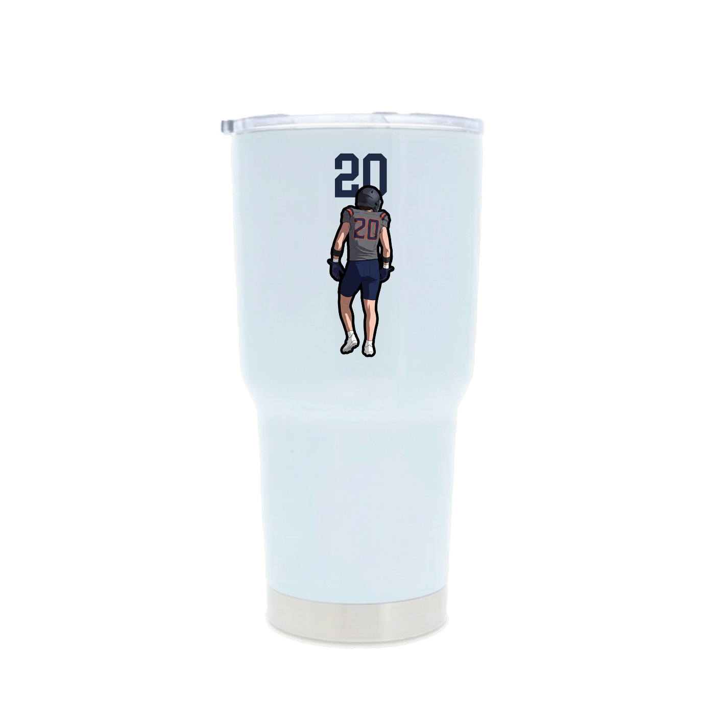 30oz Stainless Steel Tumbler — Number Top in White