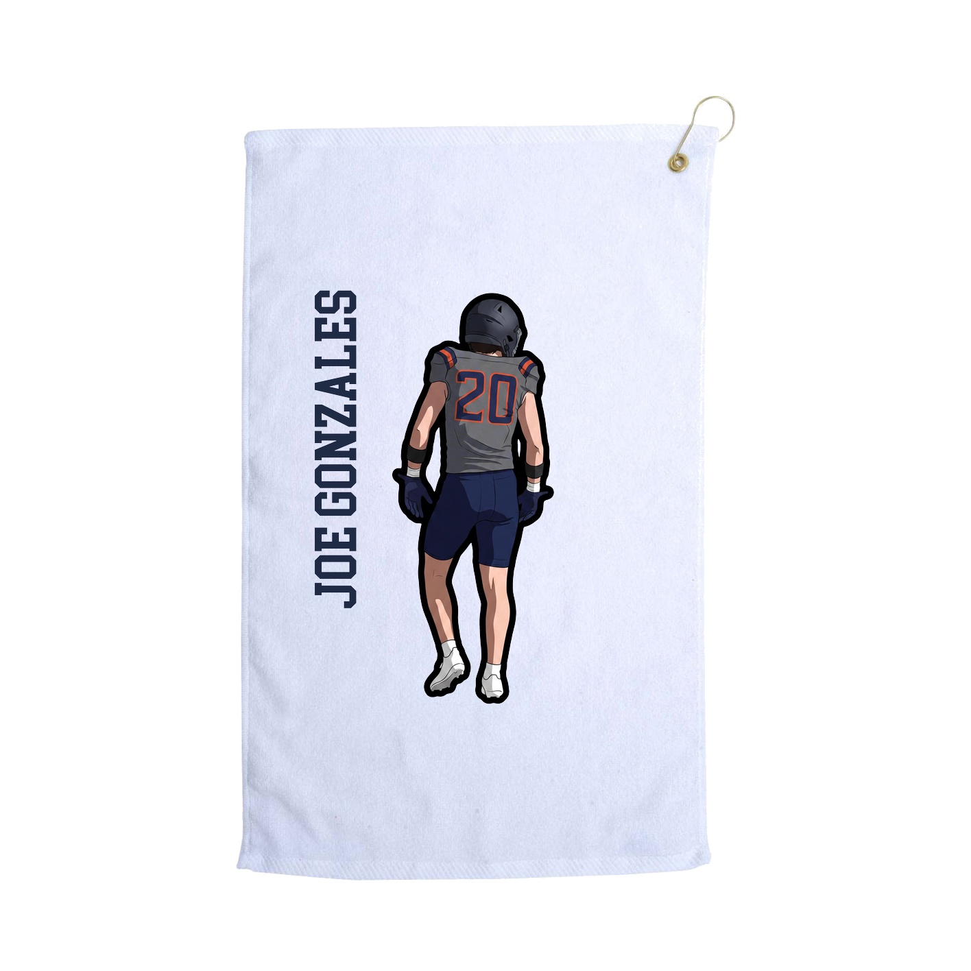 Golf Towel — Name Vertical in White