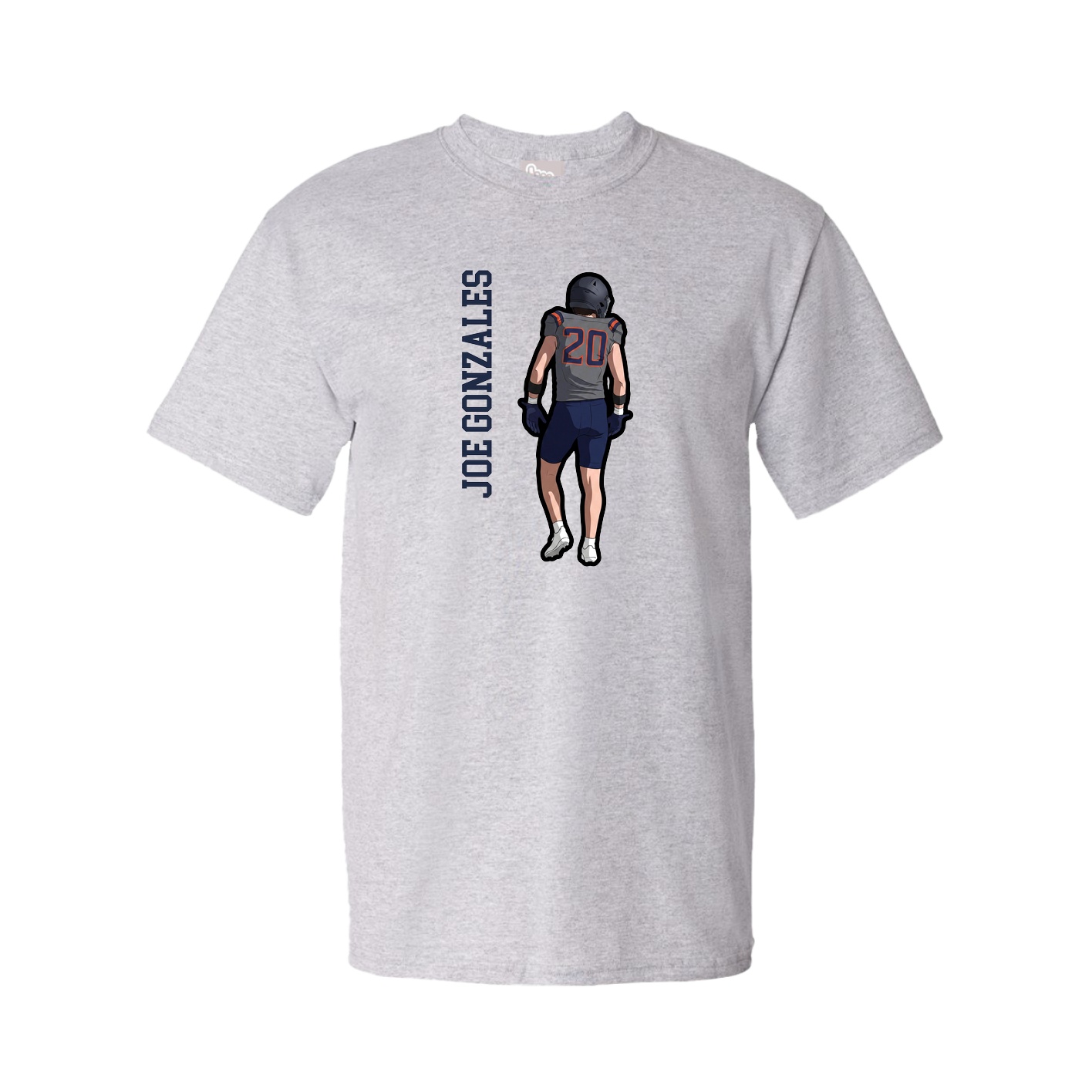 Youth Tee — Name Vertical in Grey