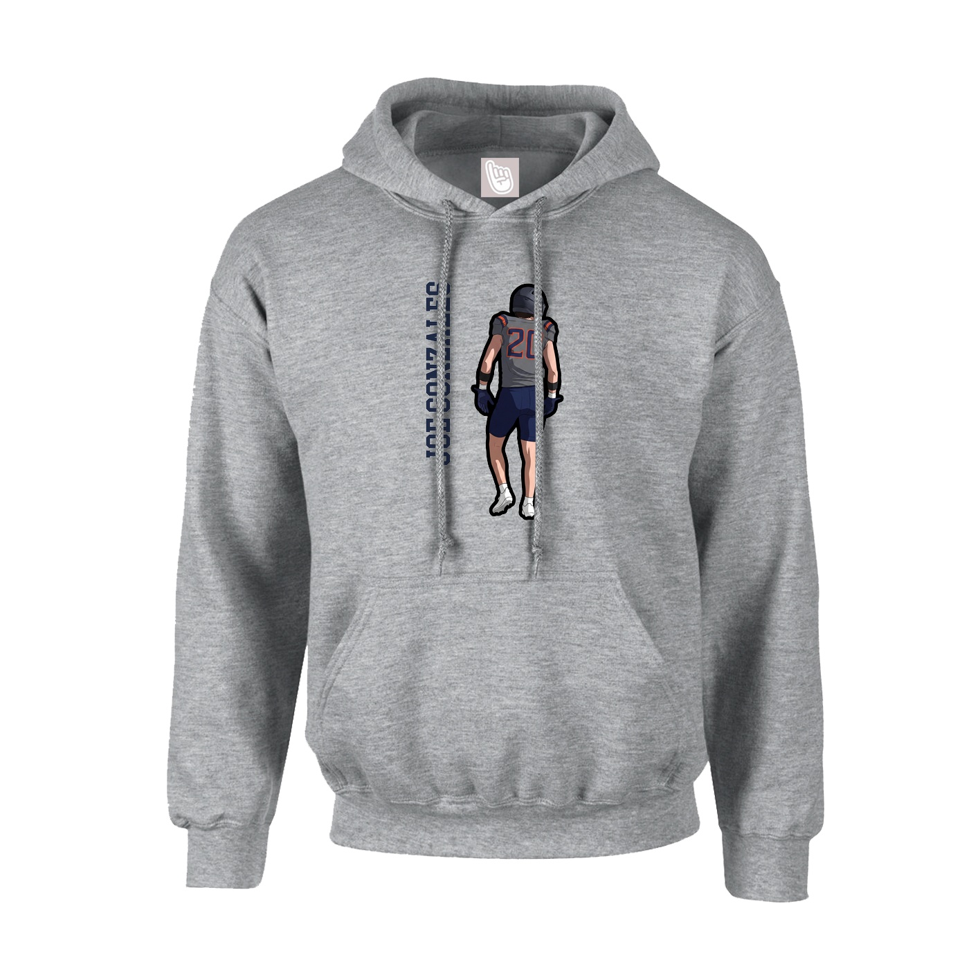 Hoodie — Name Vertical in Grey