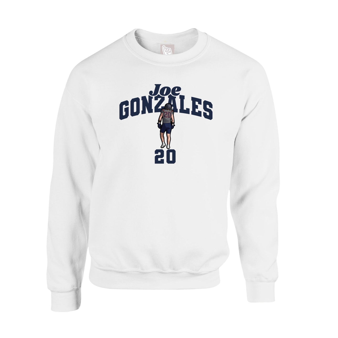 Fleece Crew — Signature Arch in White