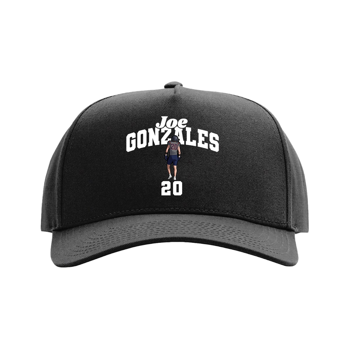 Full Fabric Five-Panel Champ Cap — Signature Arch in Black