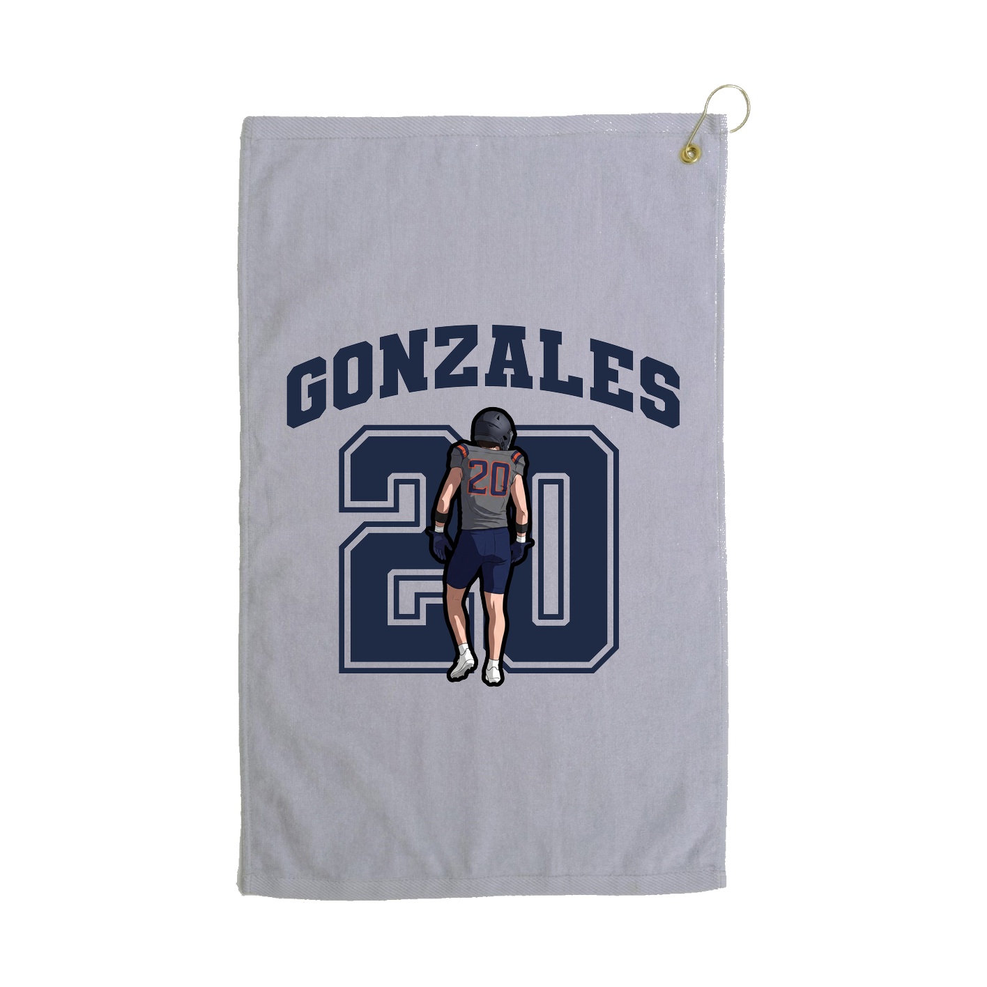 Golf Towel — Number in Grey