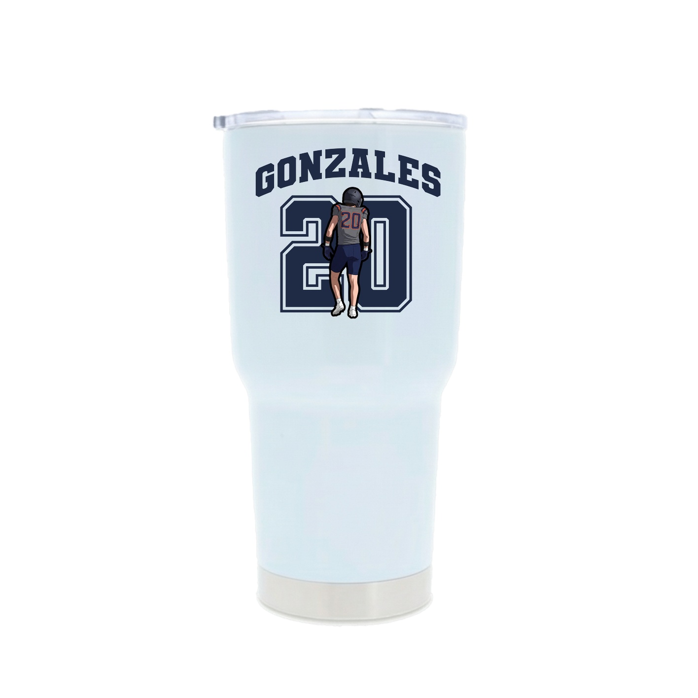 30oz Stainless Steel Tumbler — Number in White