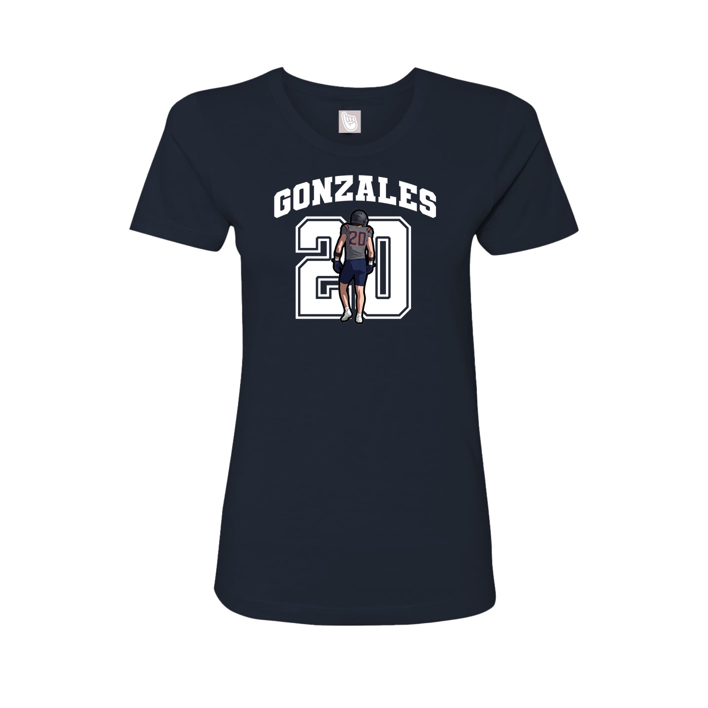 Fitted Women's Tee — Number in Navy