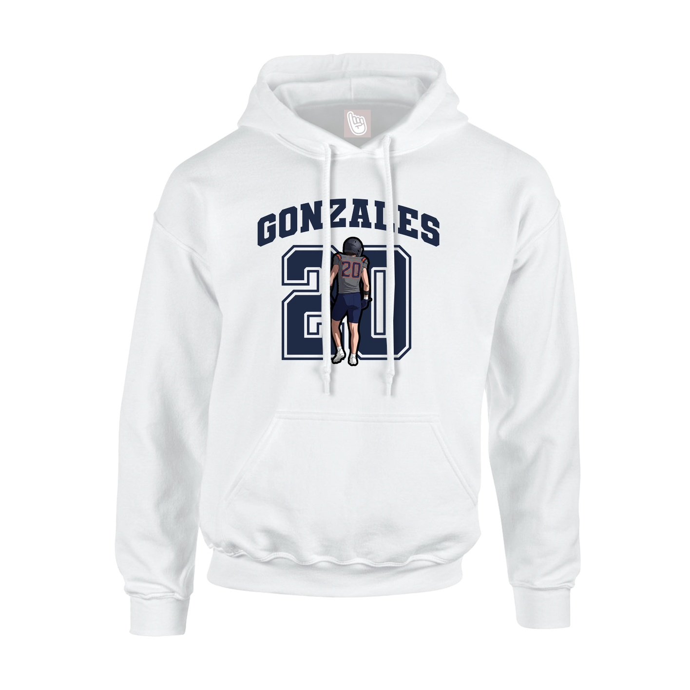 Hoodie — Number in White