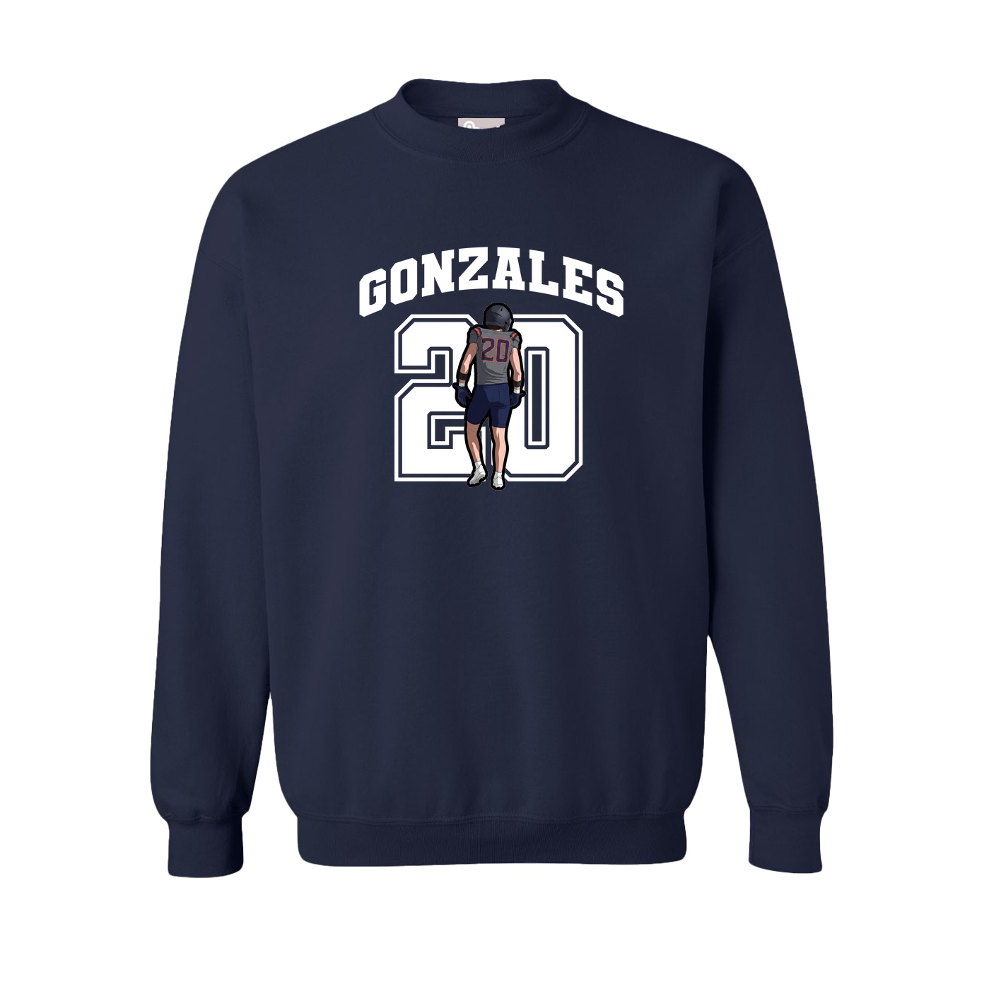 Fleece Crew — Number in Navy
