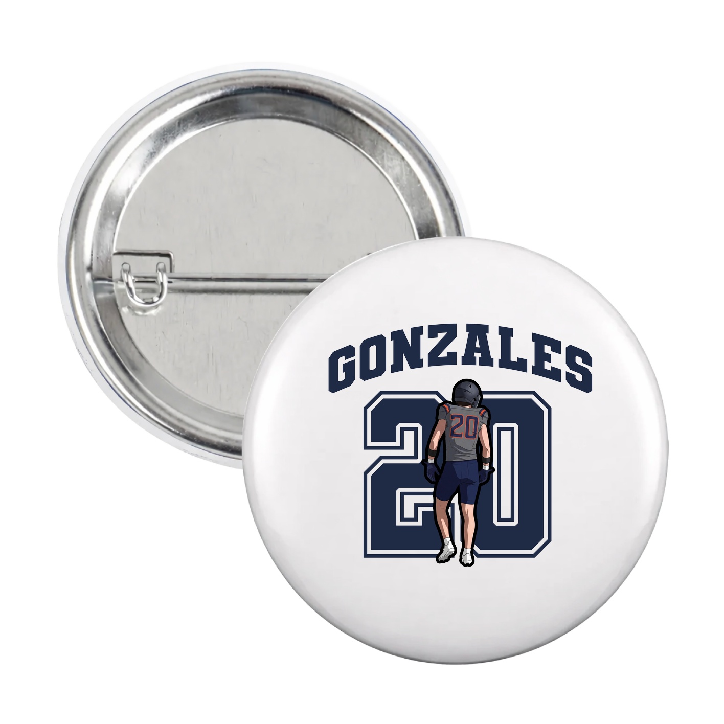Game Day Button — Number in White