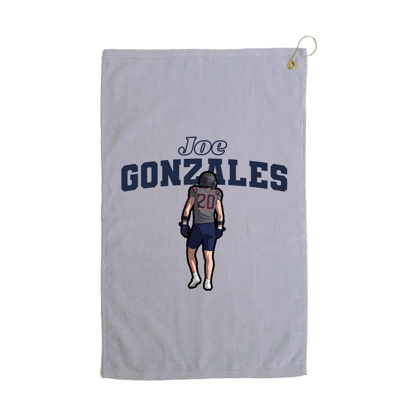 Golf Towel — Name Arch in Grey