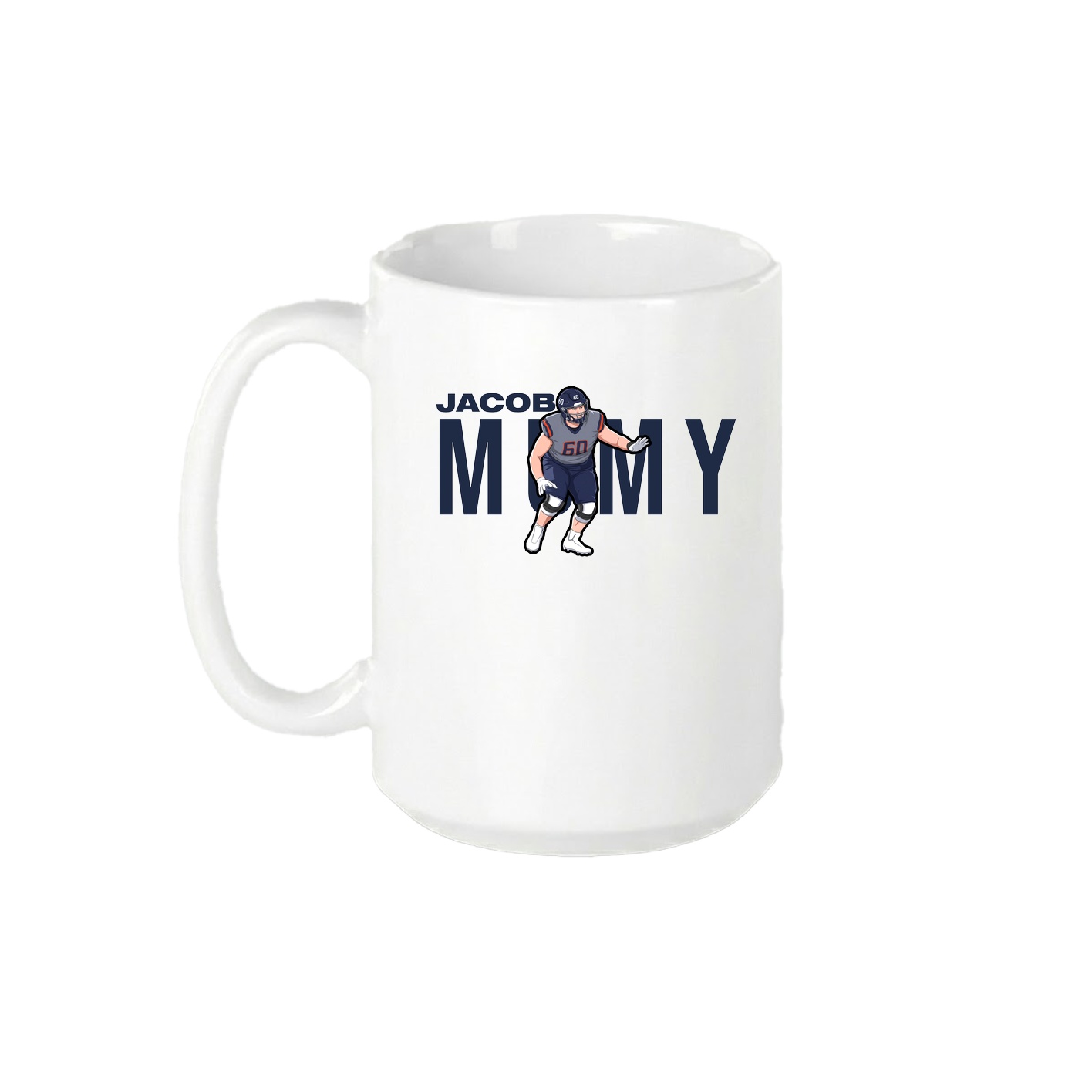 15oz Coffee Mug — Player Name in White