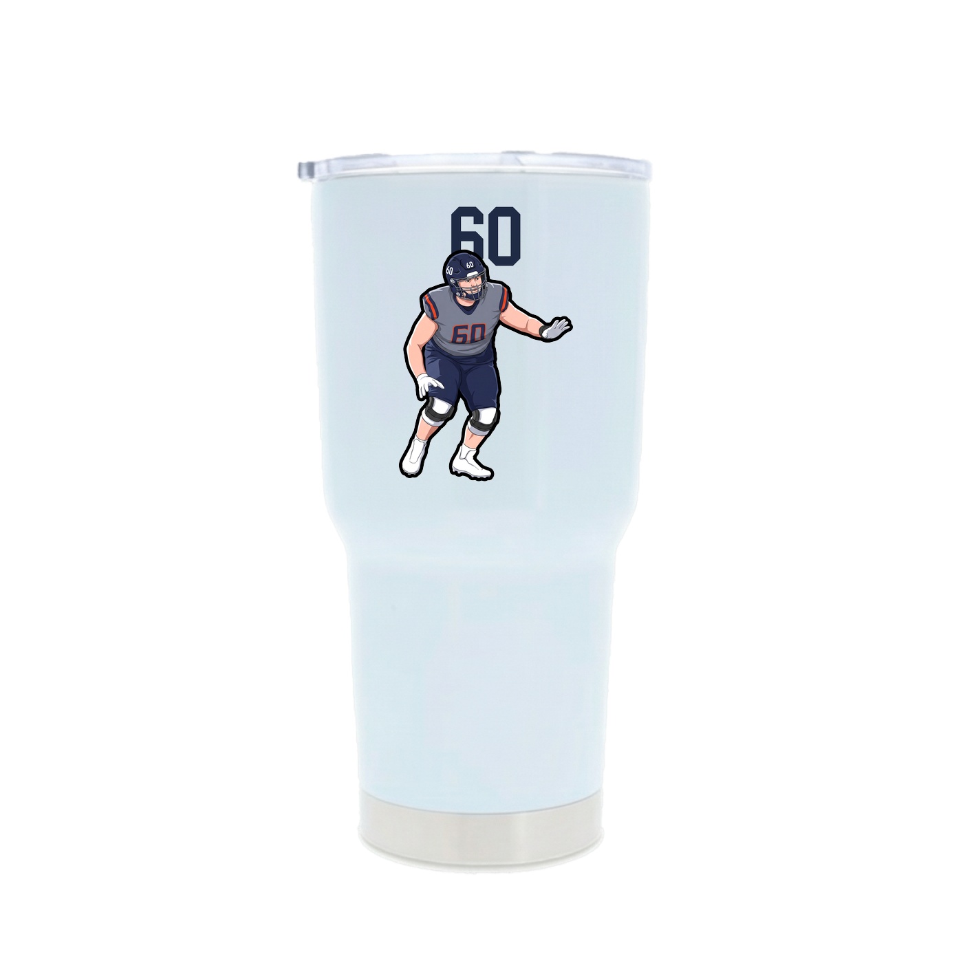 30oz Stainless Steel Tumbler — Number Top in White