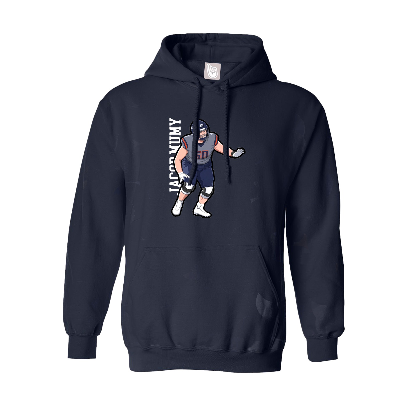 Youth Hoodie — Name Vertical in Navy