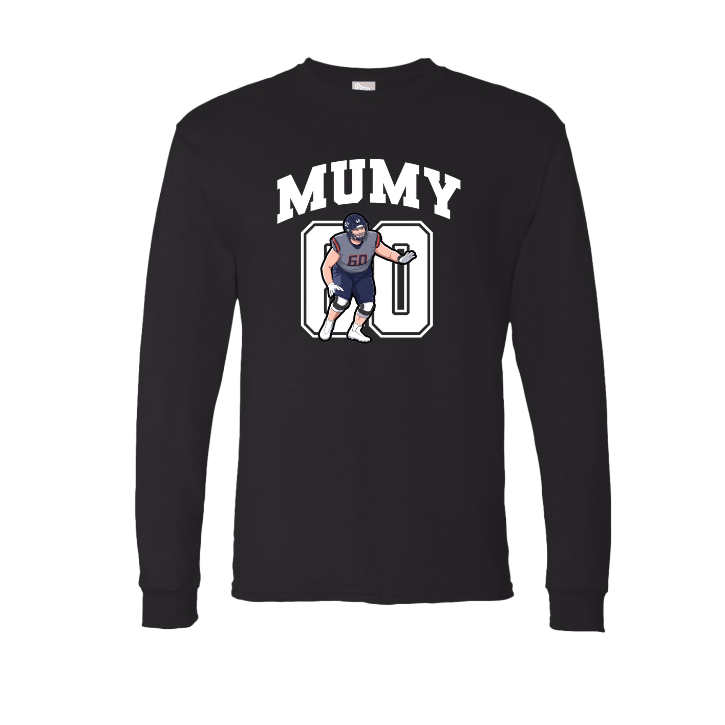 Long Sleeve Tee — Number in Black