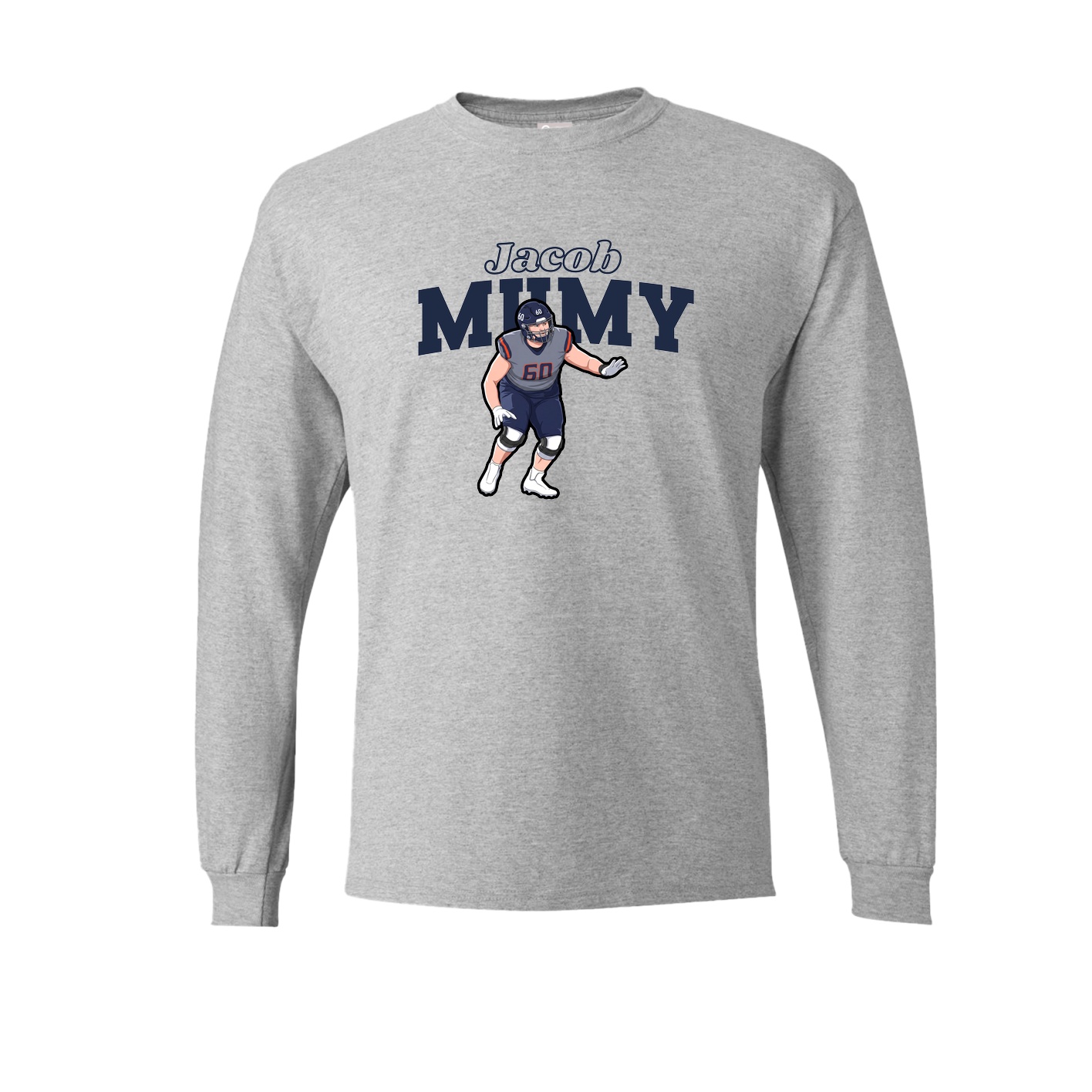 Long Sleeve Tee — Name Arch in Grey