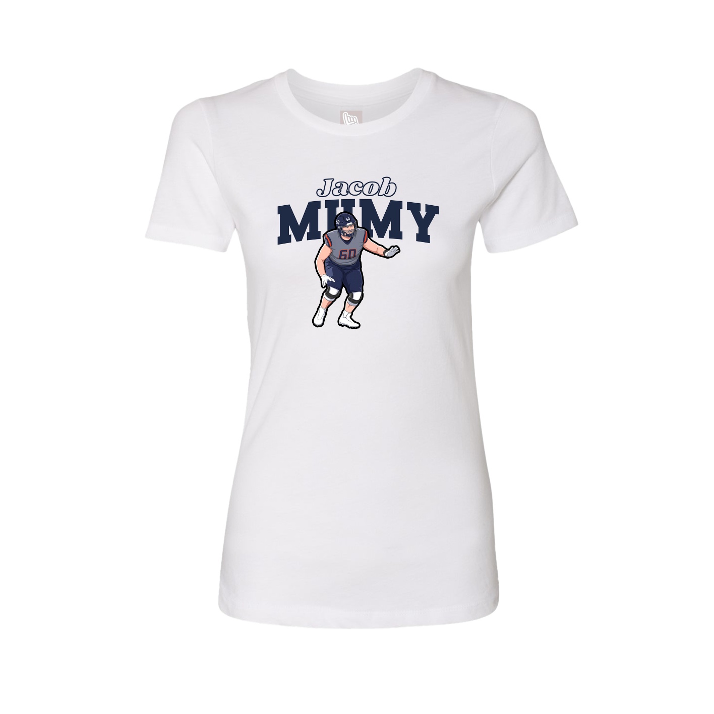 Fitted Women's Tee — Name Arch in White